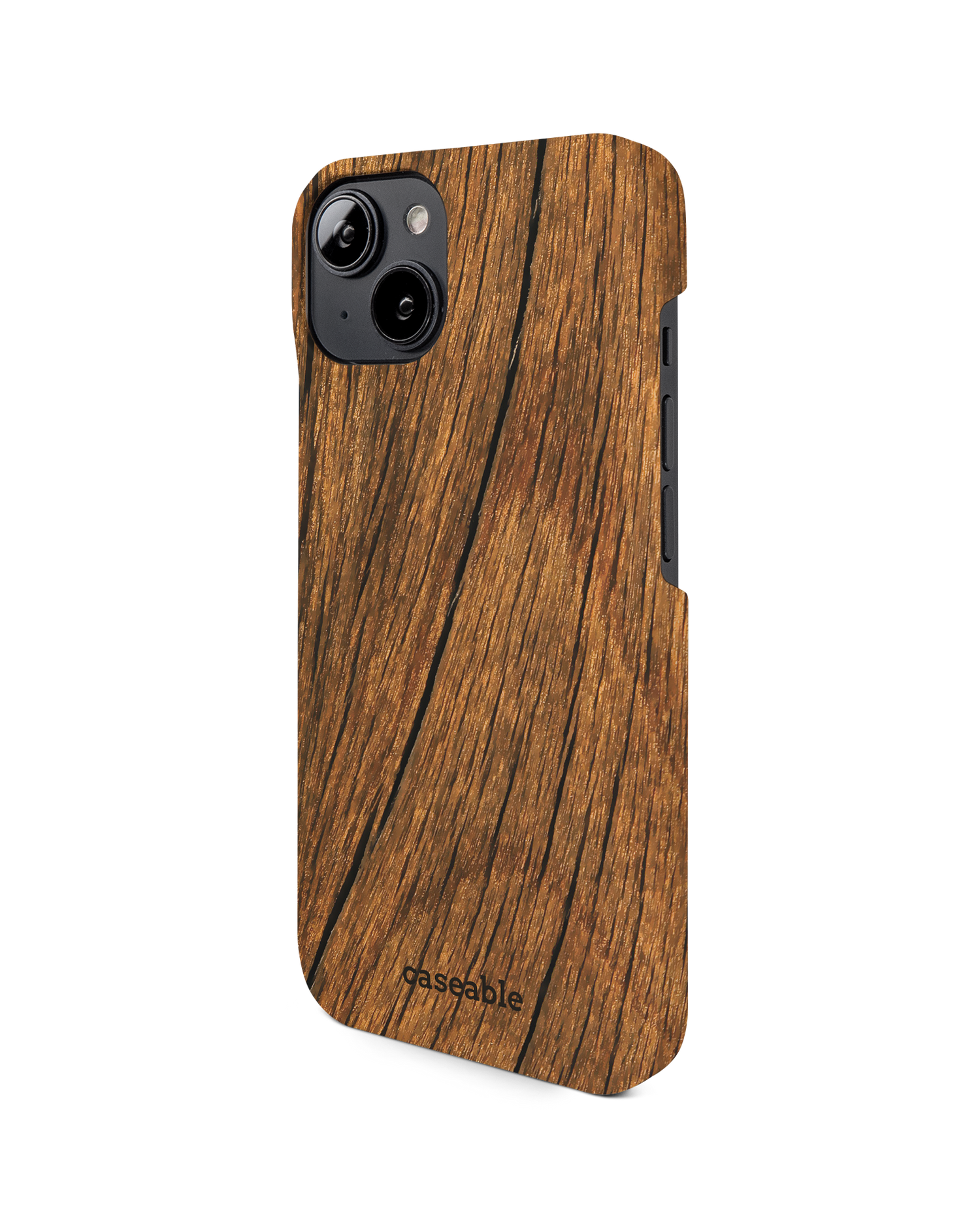 Wood Hard Shell Phone Case for Apple iPhone 14: View from the right side