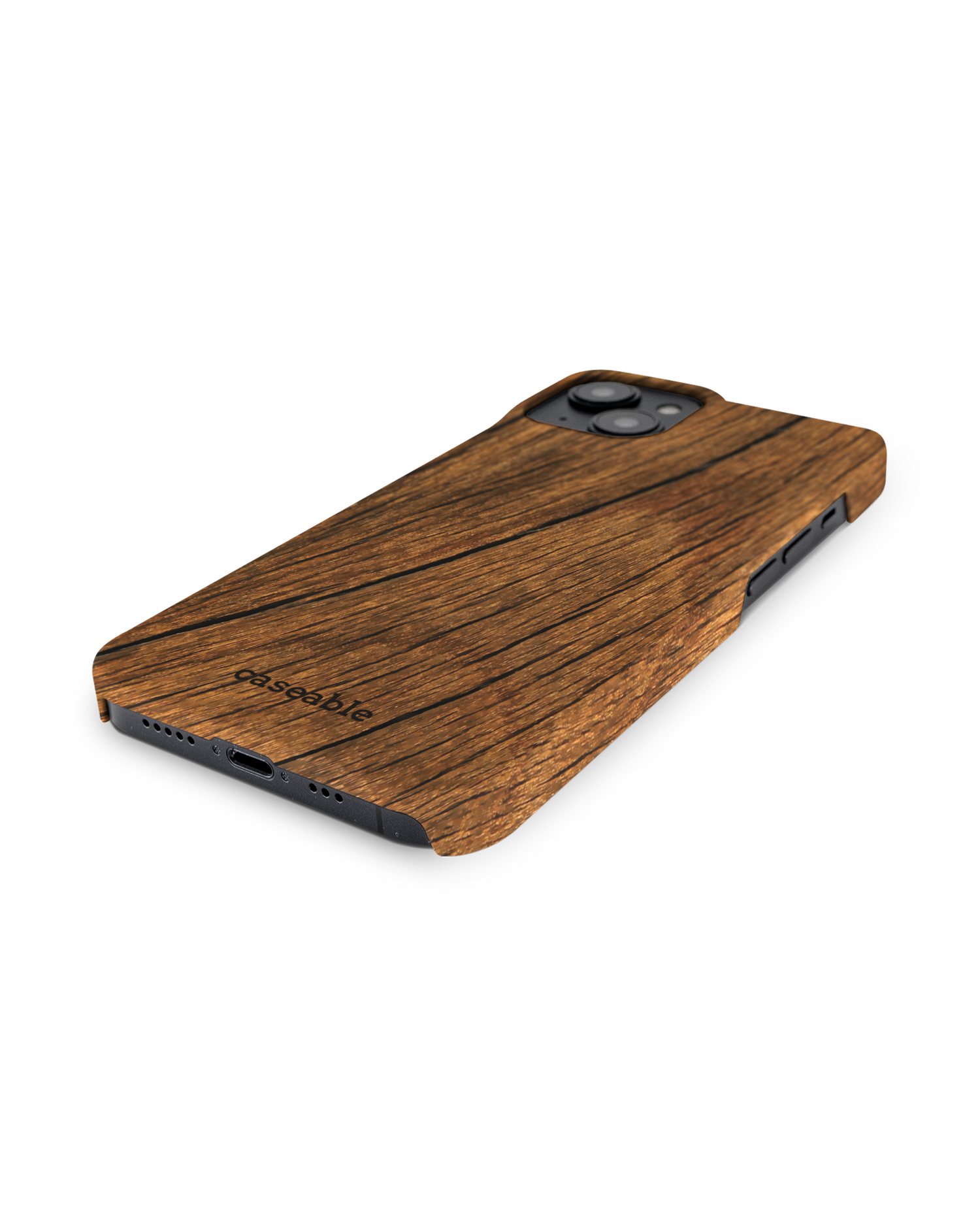 Wood Hard Shell Phone Case for Apple iPhone 14: Lying