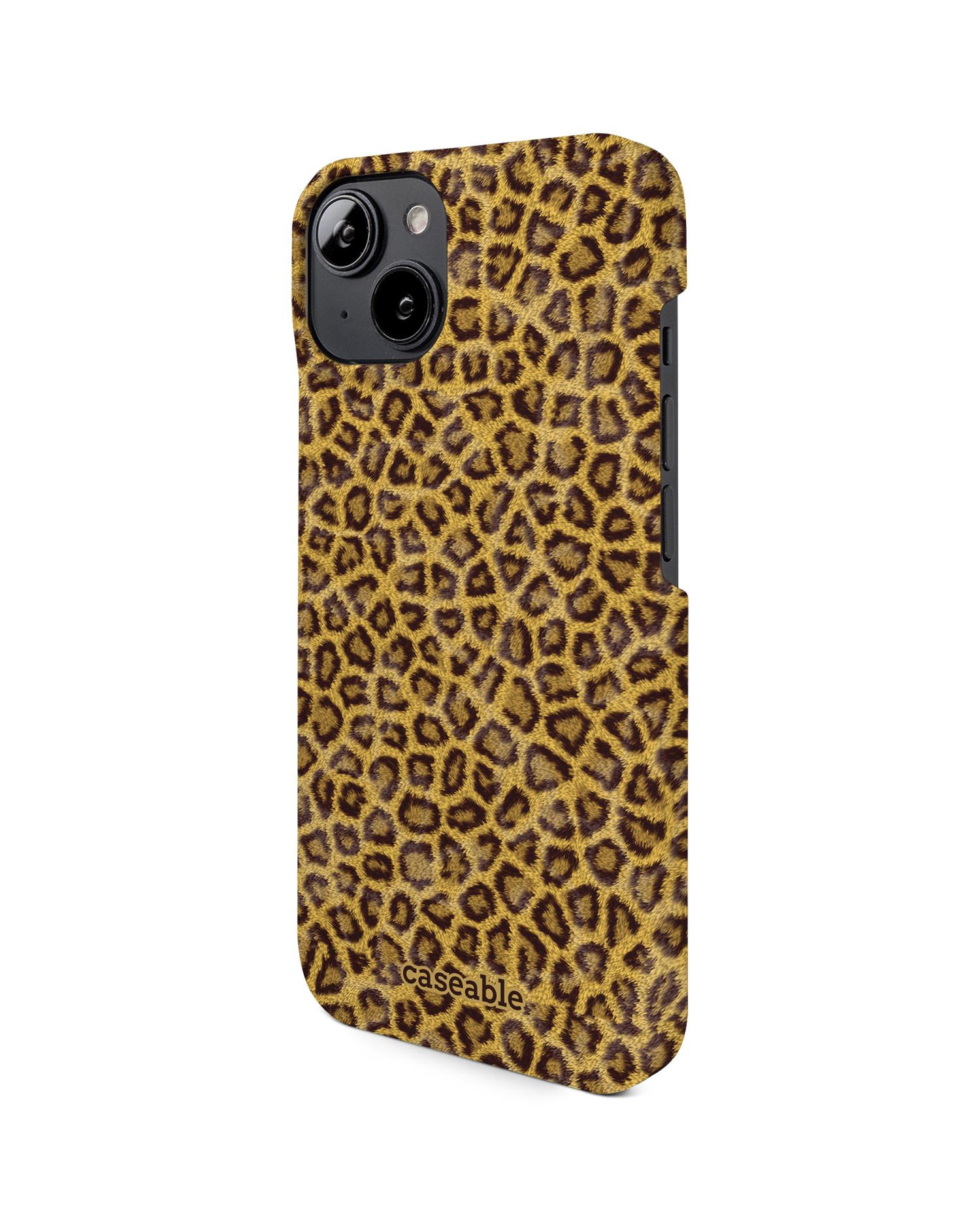 Leopard Skin Hard Shell Phone Case for Apple iPhone 14: View from the right side