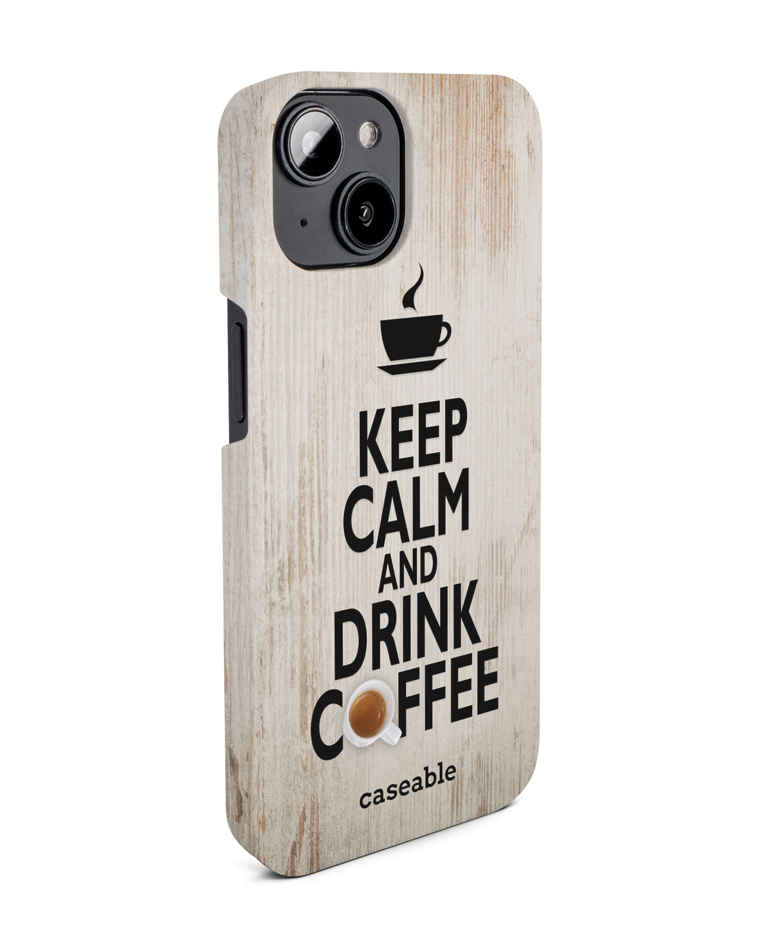 Drink Coffee Hard Shell Phone Case for Apple iPhone 14: View from the left side