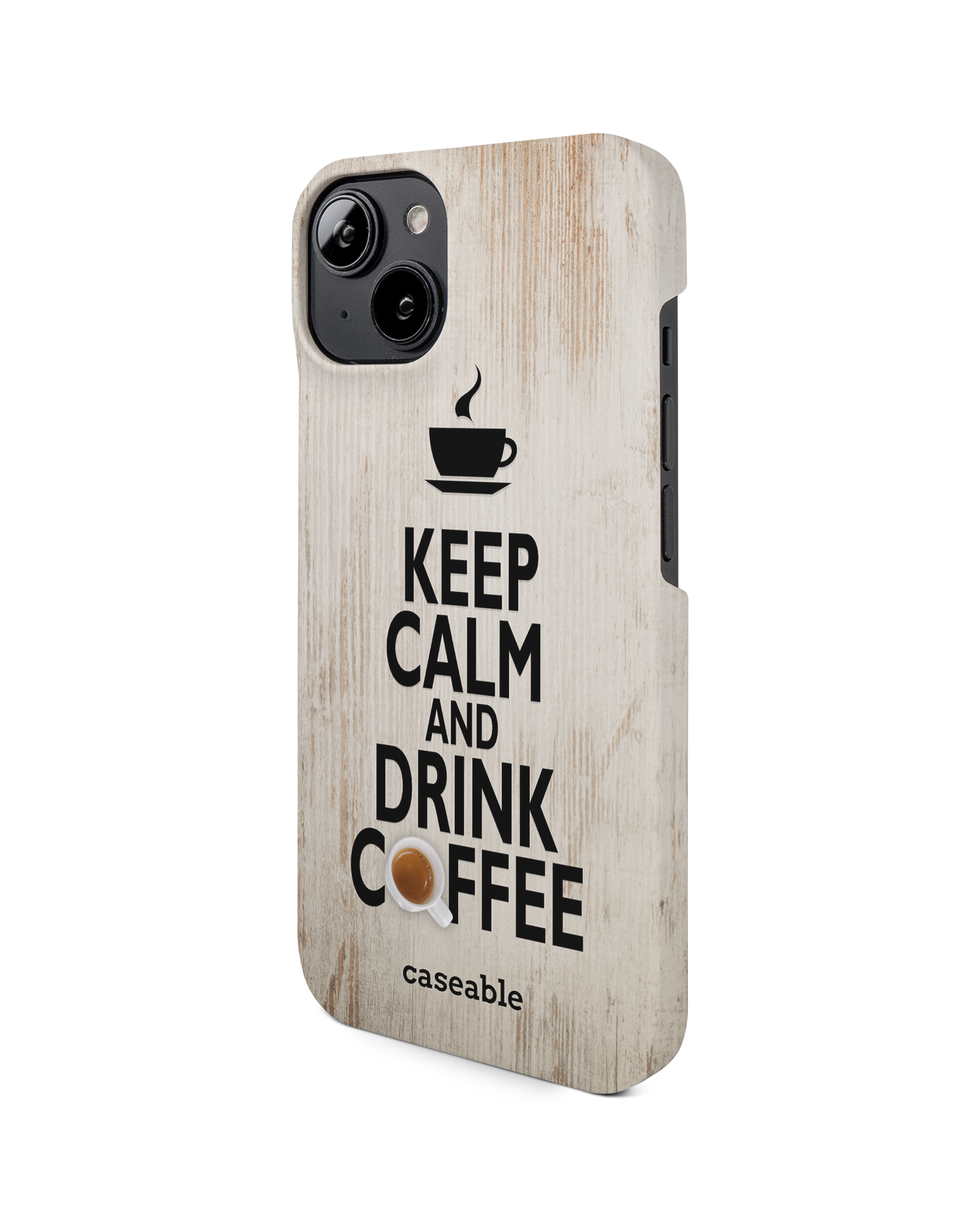 Drink Coffee Hard Shell Phone Case for Apple iPhone 14: View from the right side