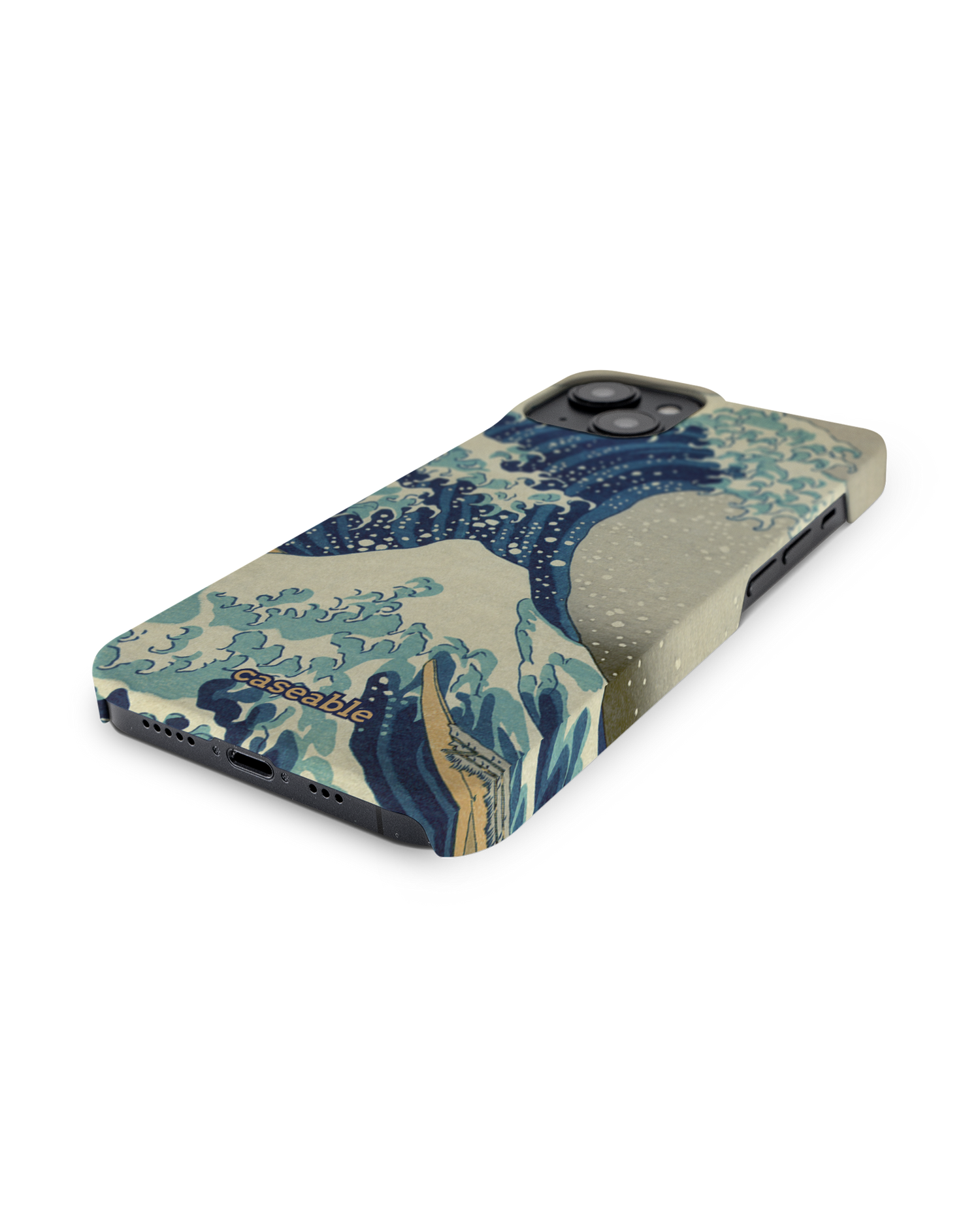 Great Wave Off Kanagawa By Hokusai Hard Shell Phone Case for Apple iPhone 14: Lying