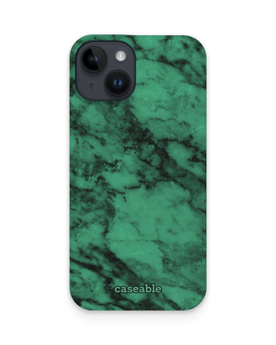 Green Marble Hard Shell Phone Case for Apple iPhone 14