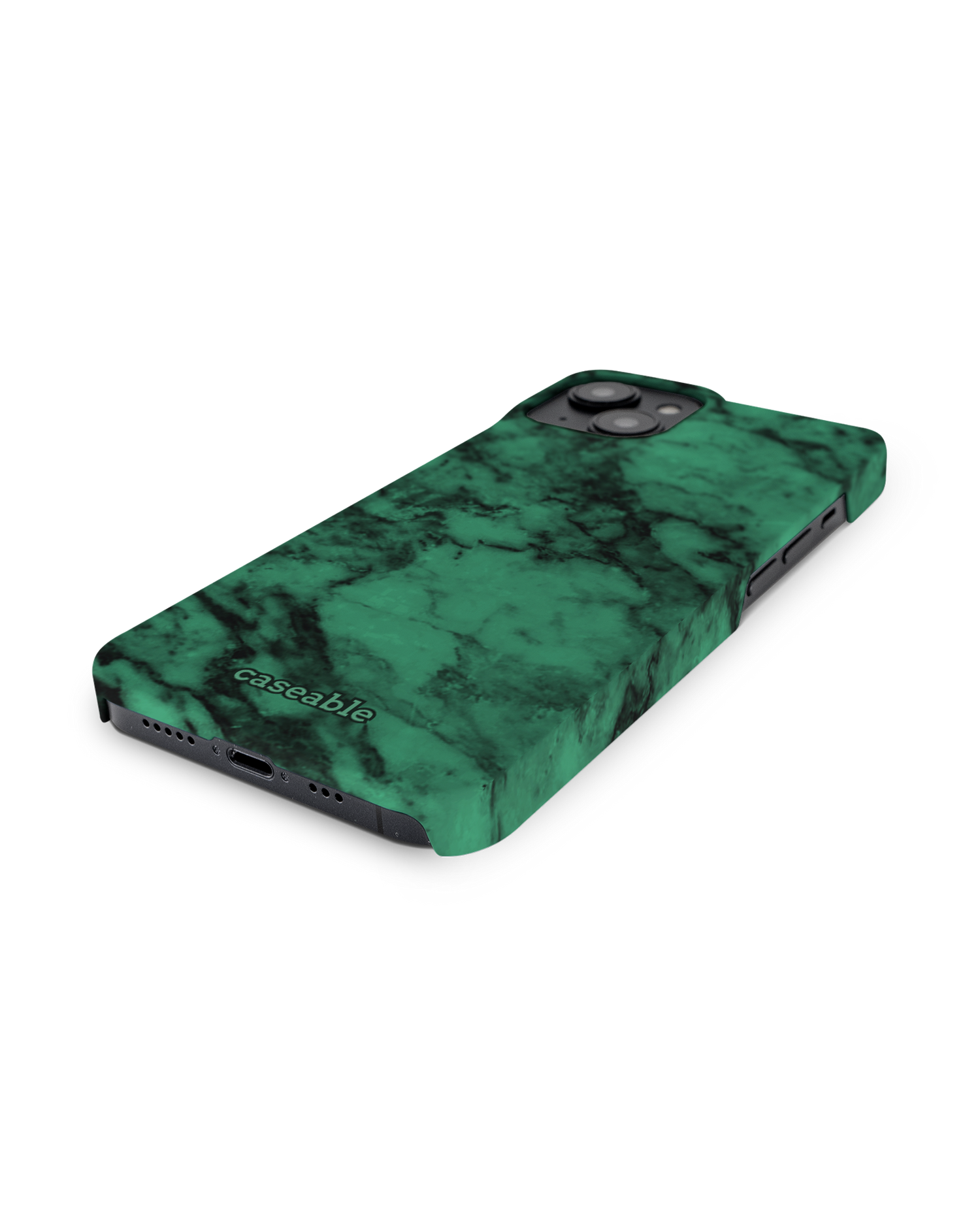 Green Marble Hard Shell Phone Case for Apple iPhone 14: Lying