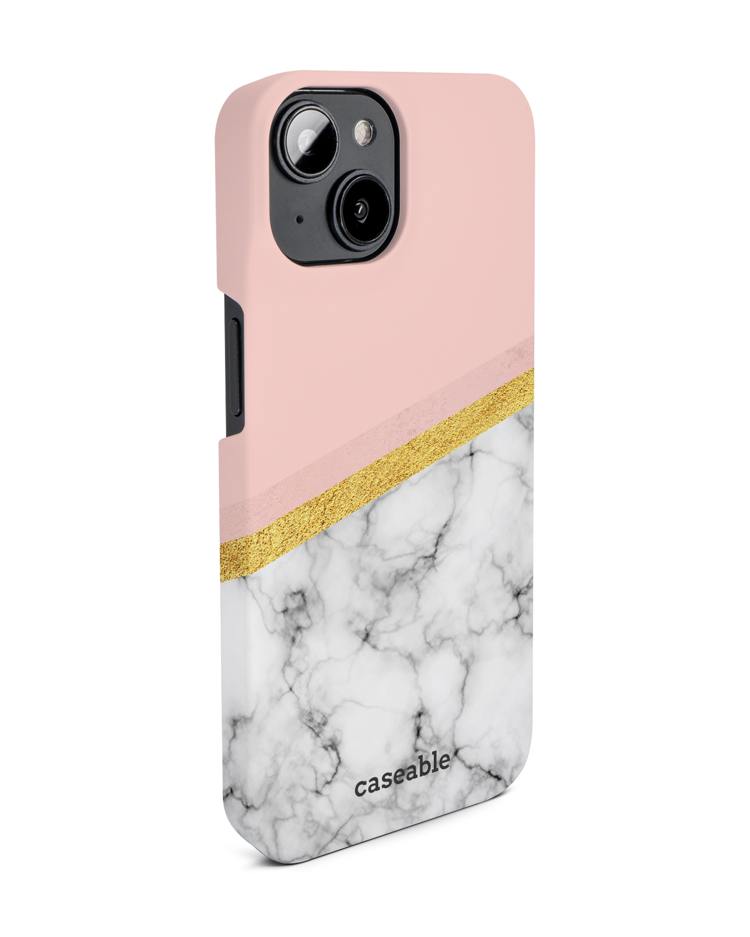 Marble Slice Hard Shell Phone Case for Apple iPhone 14: View from the left side