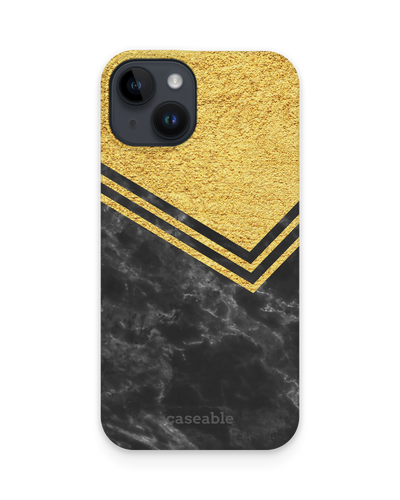 Gold Marble Hard Shell Phone Case for Apple iPhone 14