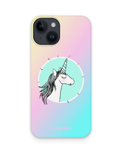 Happiness Unicorn Hard Shell Phone Case for Apple iPhone 14