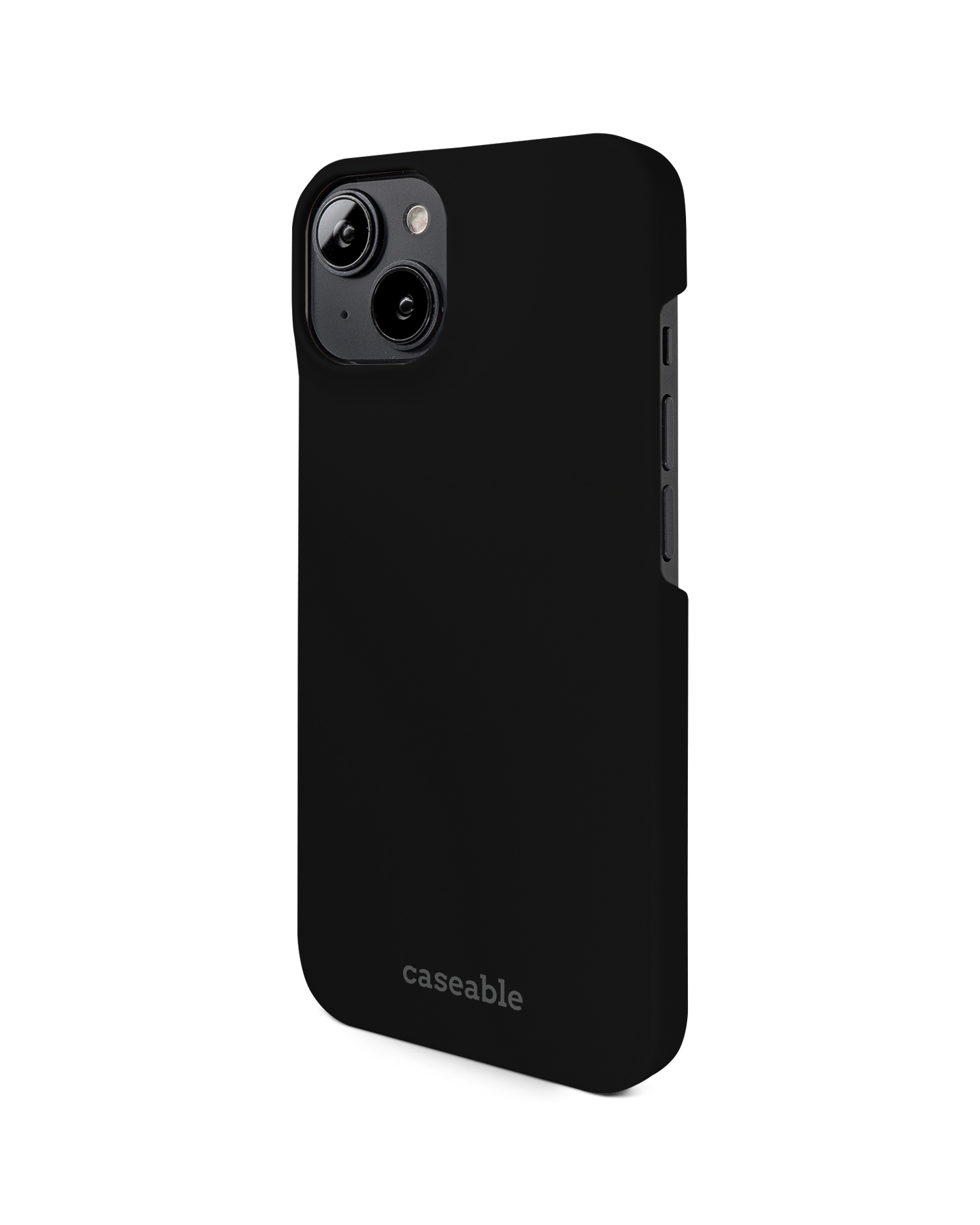 BLACK Hard Shell Phone Case for Apple iPhone 14: View from the right side