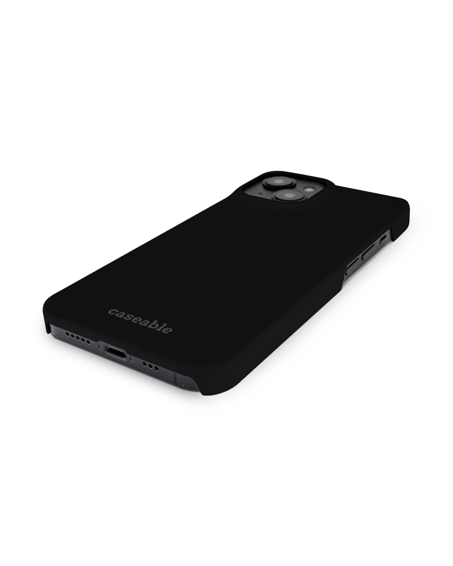 BLACK Hard Shell Phone Case for Apple iPhone 14: Lying