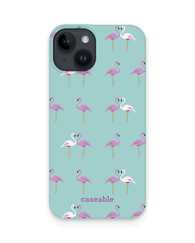 Two Flamingos Hard Shell Phone Case for Apple iPhone 14