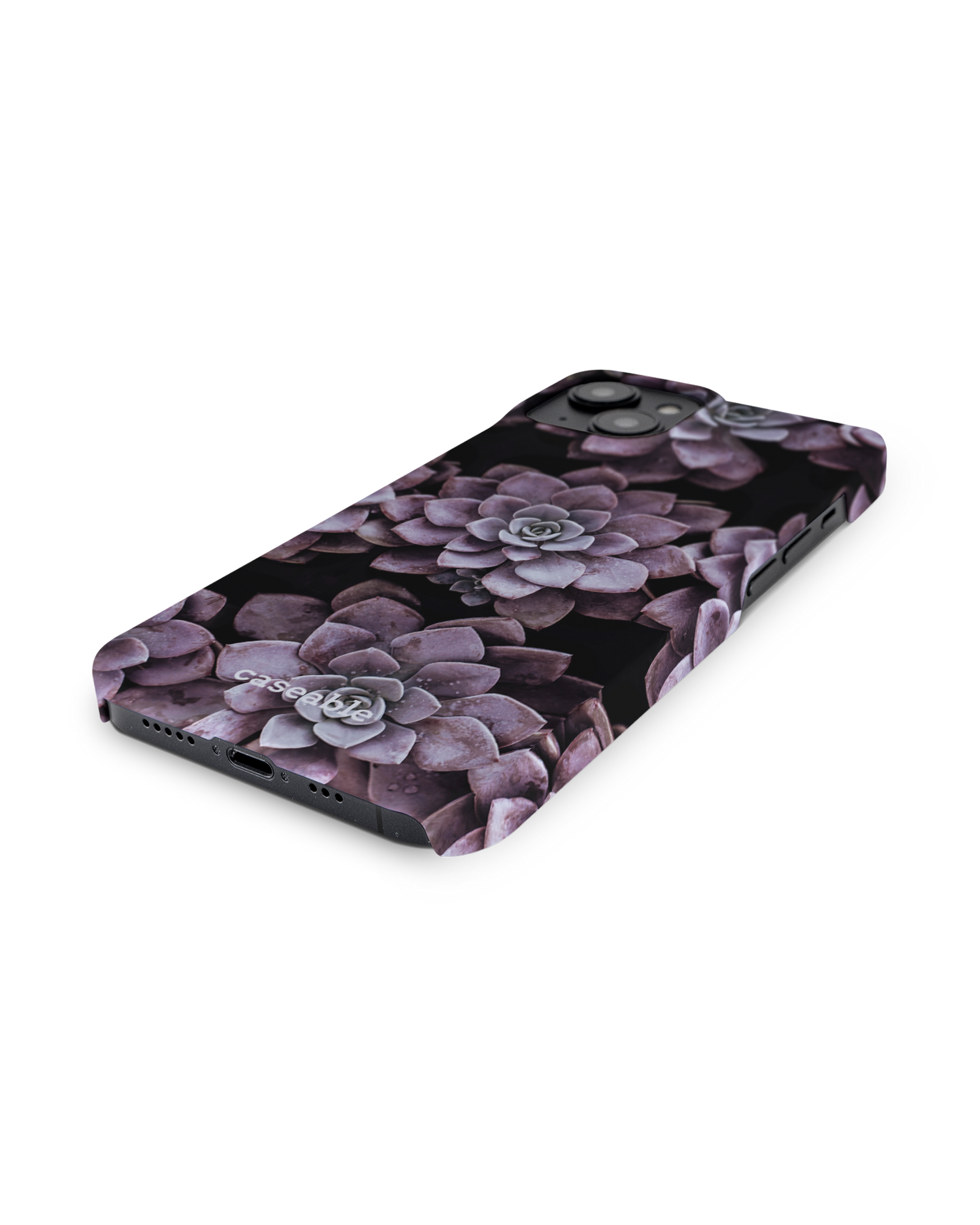 Purple Succulents Hard Shell Phone Case for Apple iPhone 14: Lying