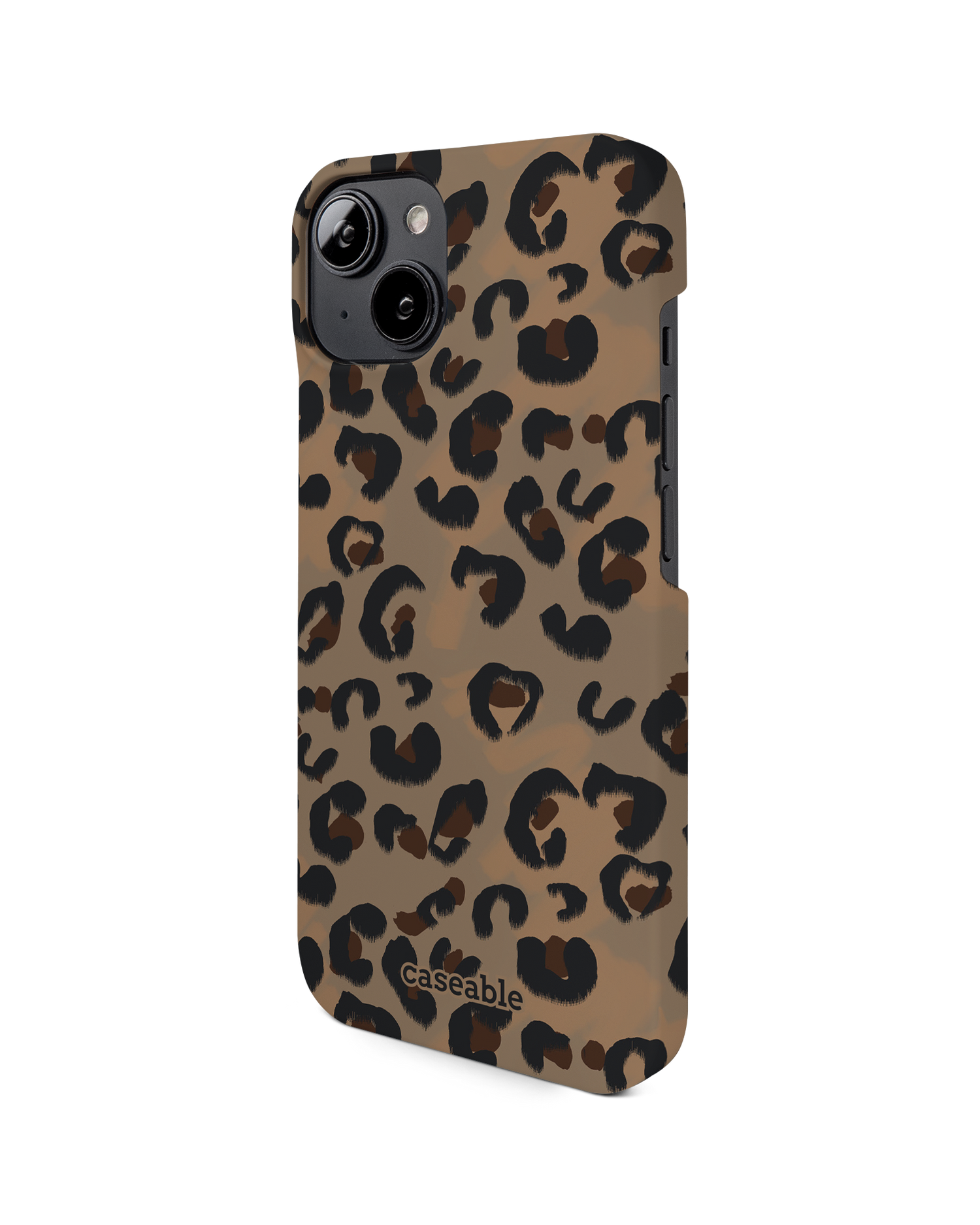 Leopard Repeat Hard Shell Phone Case for Apple iPhone 14: View from the right side