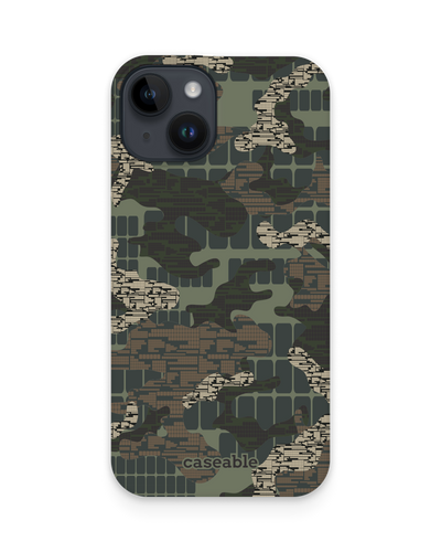 Green Camo Mix Hard Shell Phone Case for Apple iPhone 14