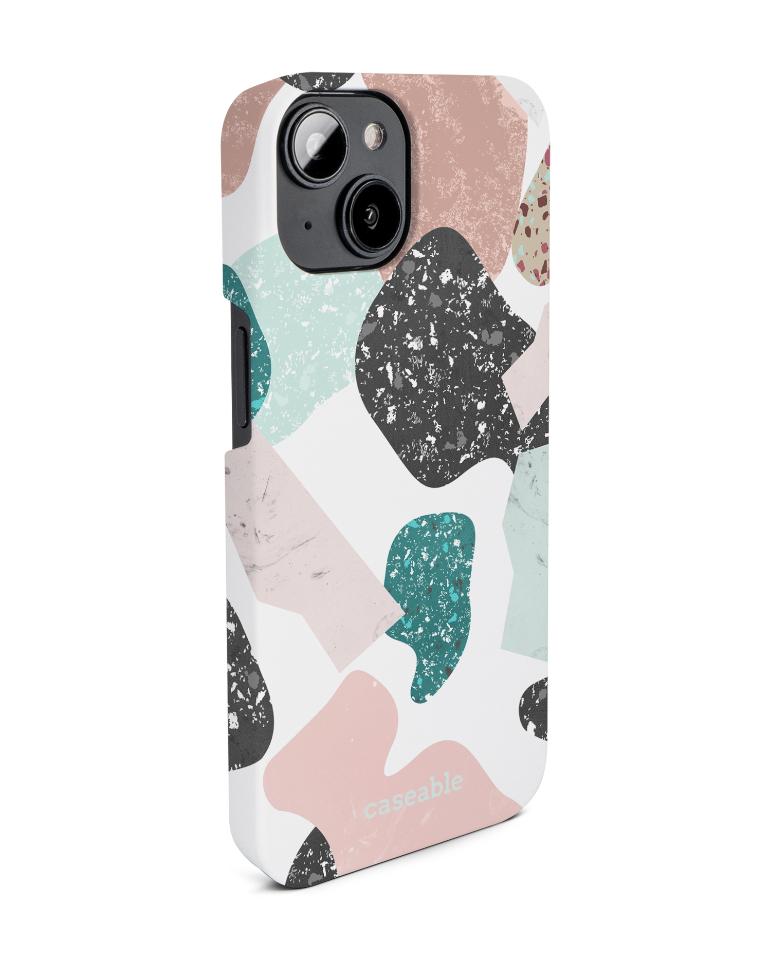 Scattered Shapes Hard Shell Phone Case for Apple iPhone 14: View from the left side