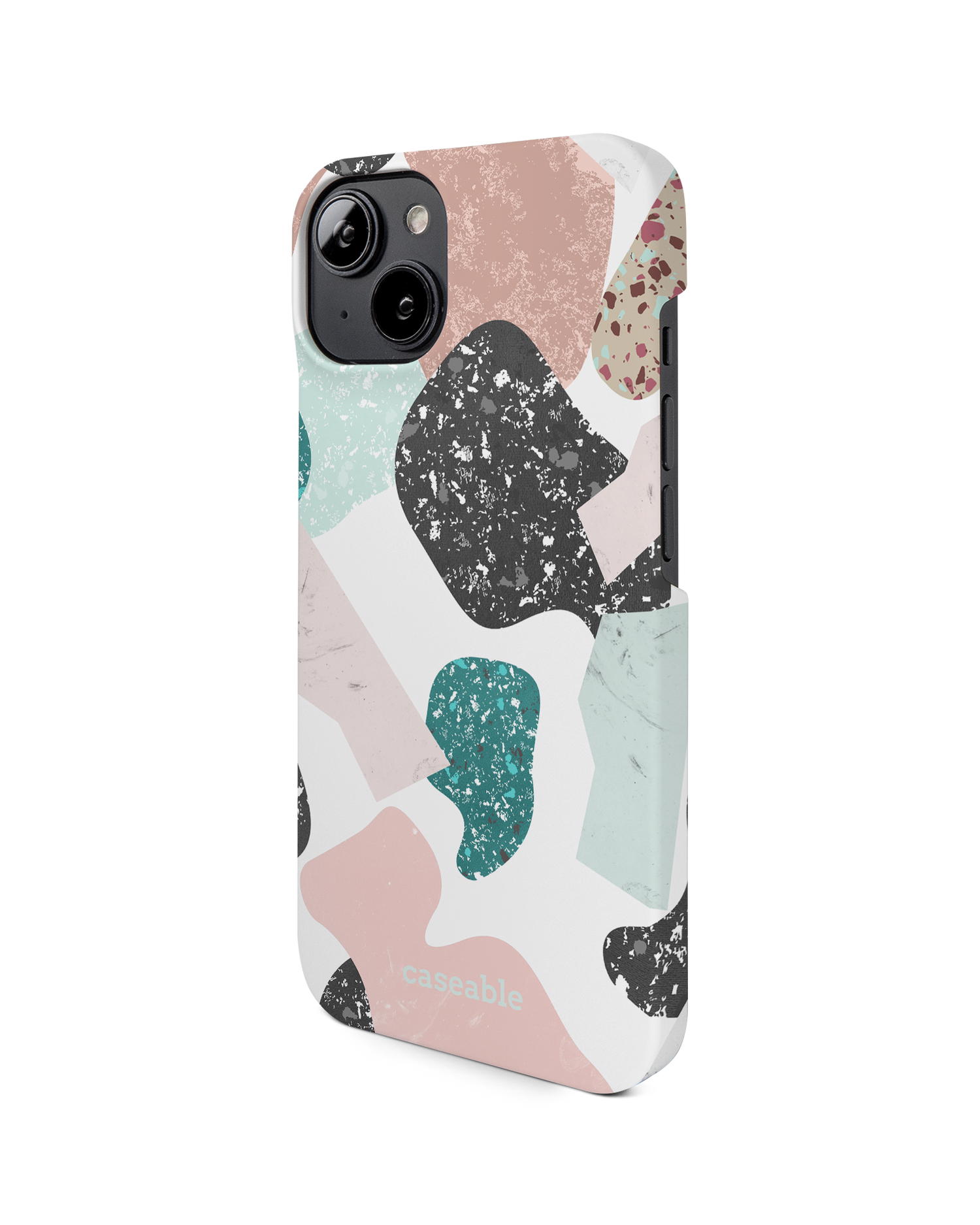 Scattered Shapes Hard Shell Phone Case for Apple iPhone 14: View from the right side
