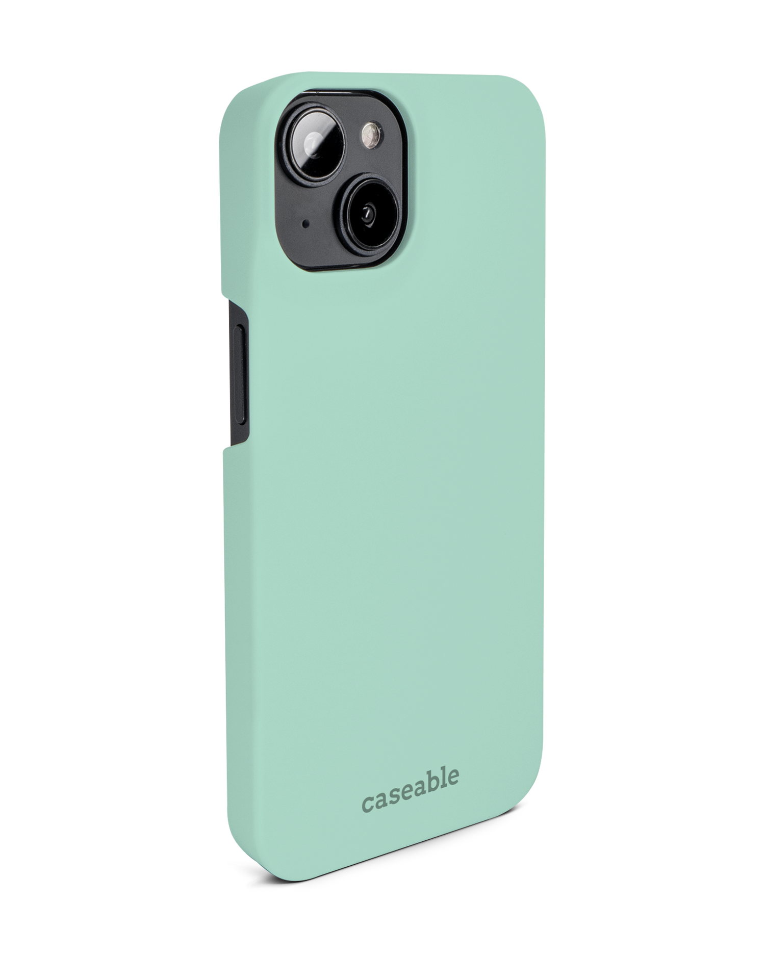 LIGHT GREEN Hard Shell Phone Case for Apple iPhone 14: View from the left side
