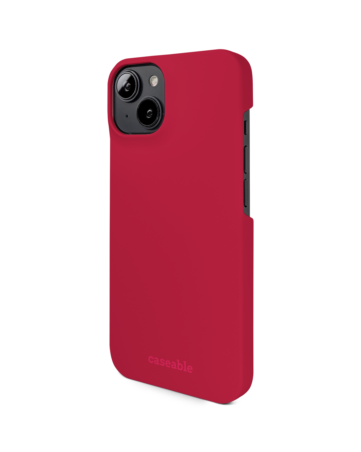 RED Hard Shell Phone Case for Apple iPhone 14: View from the right side