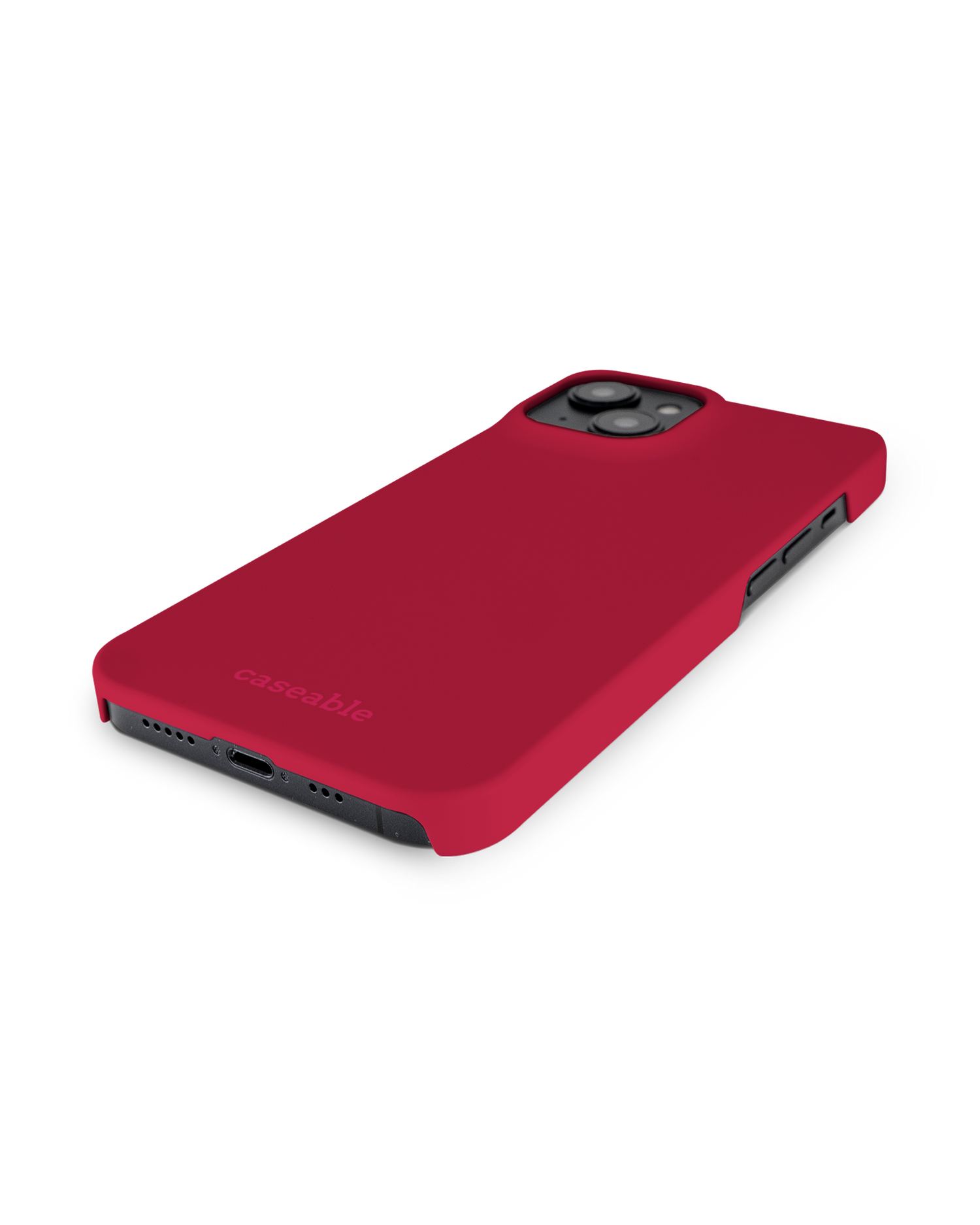 RED Hard Shell Phone Case for Apple iPhone 14: Lying