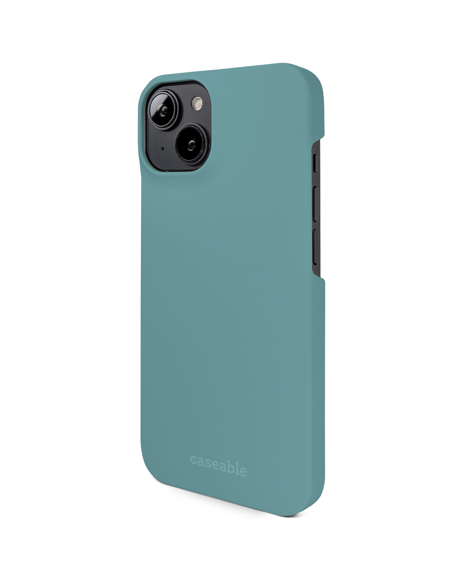 TURQUOISE Hard Shell Phone Case for Apple iPhone 14: View from the right side