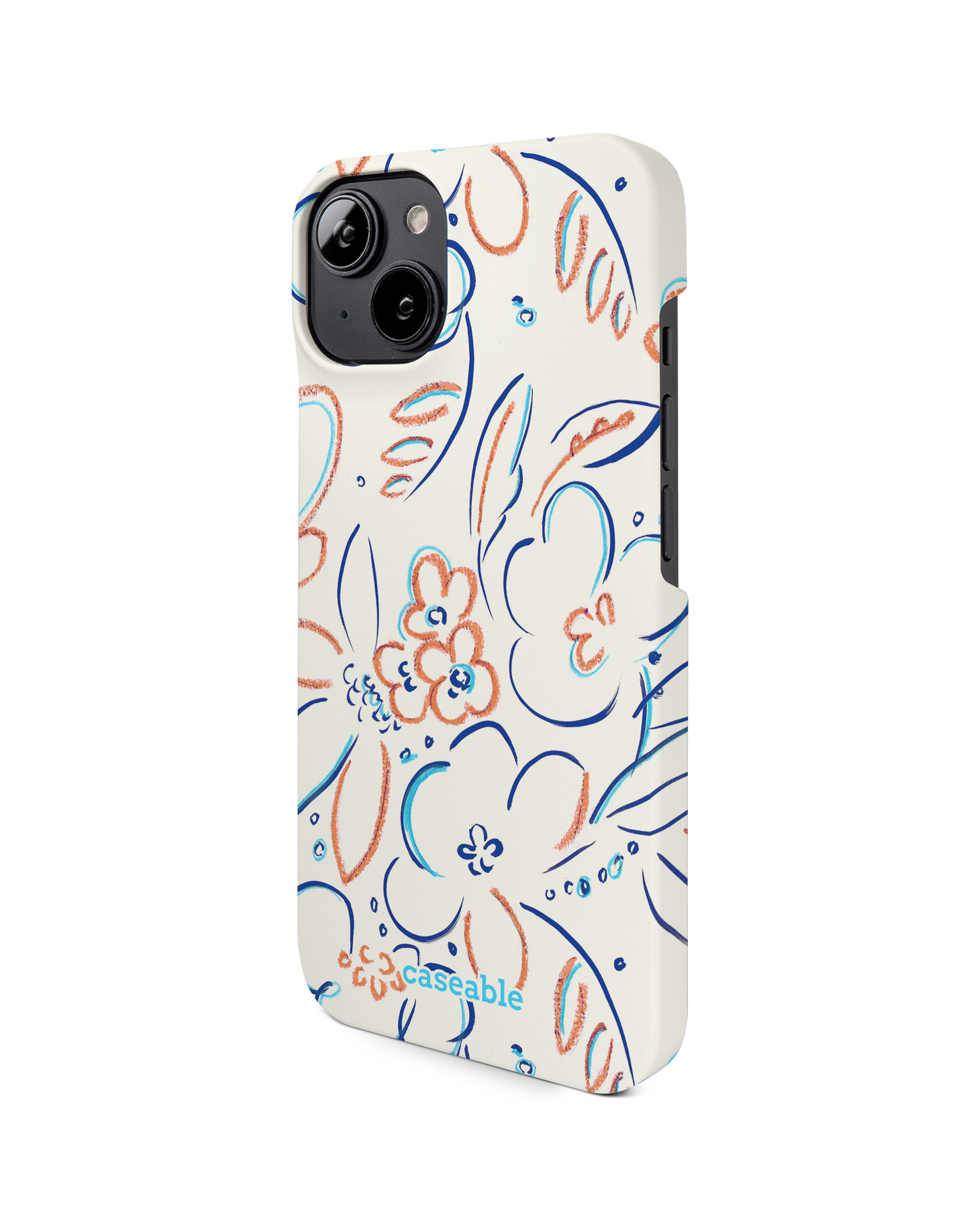 Bloom Doodles Hard Shell Phone Case for Apple iPhone 14: View from the right side