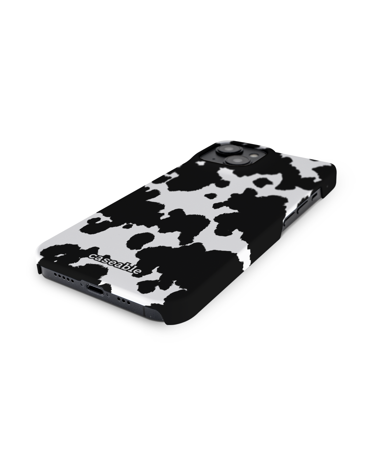 Cow Print Hard Shell Phone Case for Apple iPhone 14: Lying