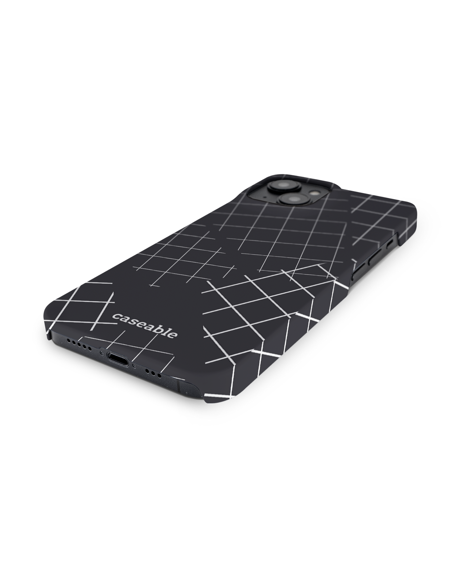 Grids Hard Shell Phone Case for Apple iPhone 14: Lying