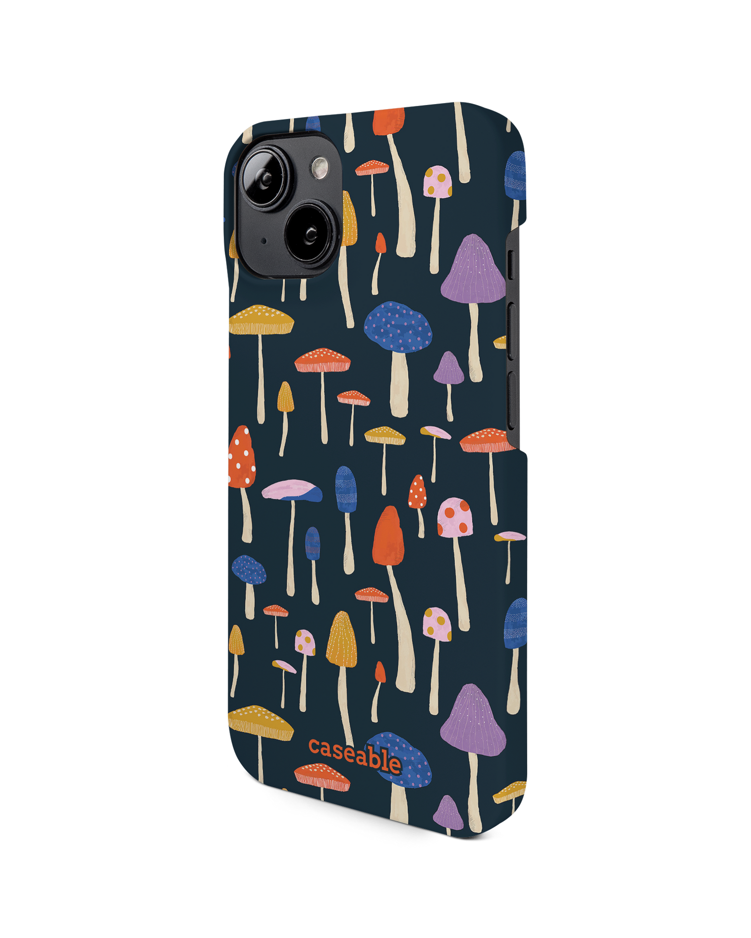 Mushroom Delights Hard Shell Phone Case for Apple iPhone 14: View from the right side