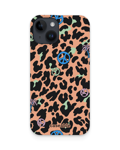 Leopard Peace Palms Hard Shell Phone Case for Apple iPhone 14