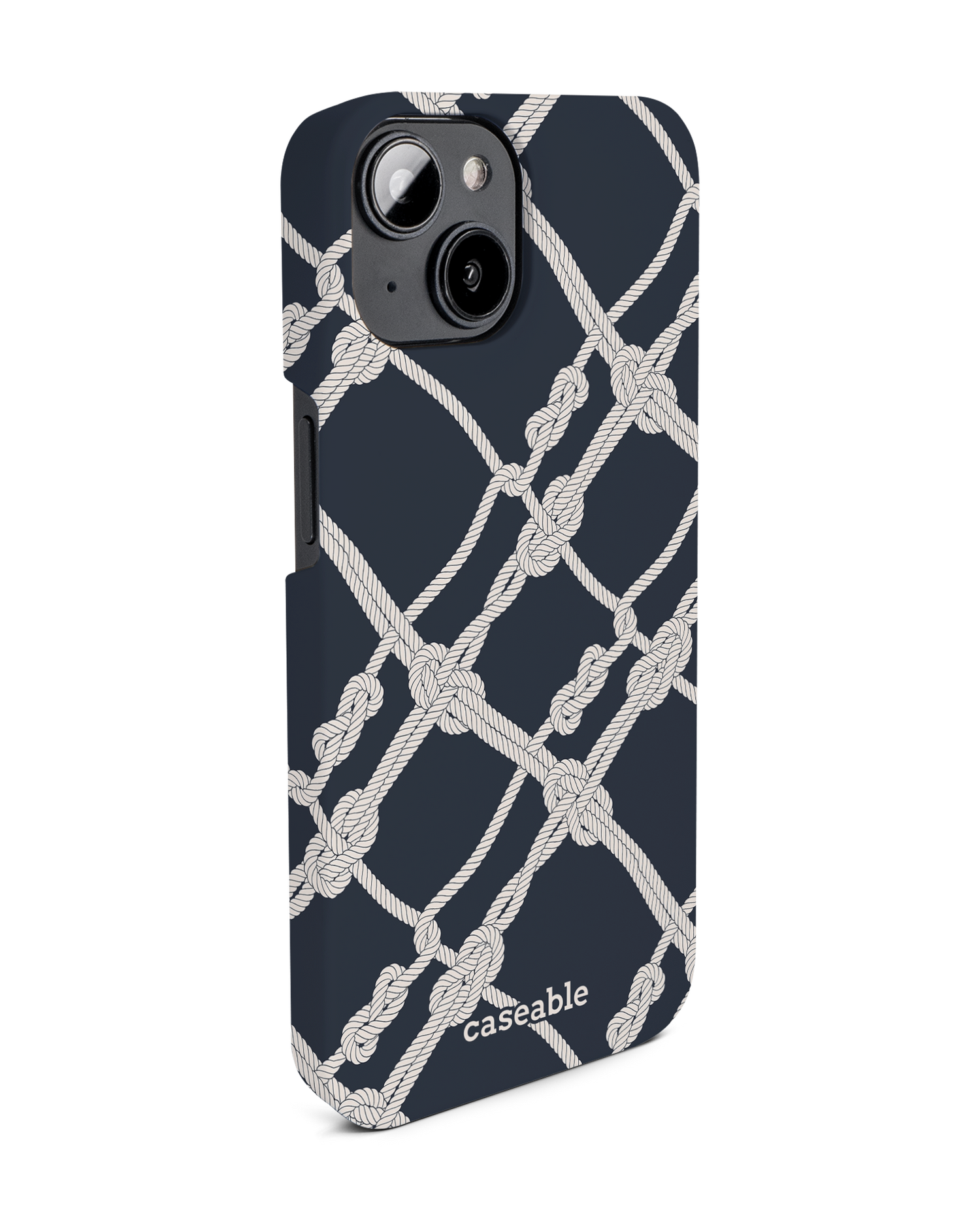 Nautical Knots Hard Shell Phone Case for Apple iPhone 14: View from the left side