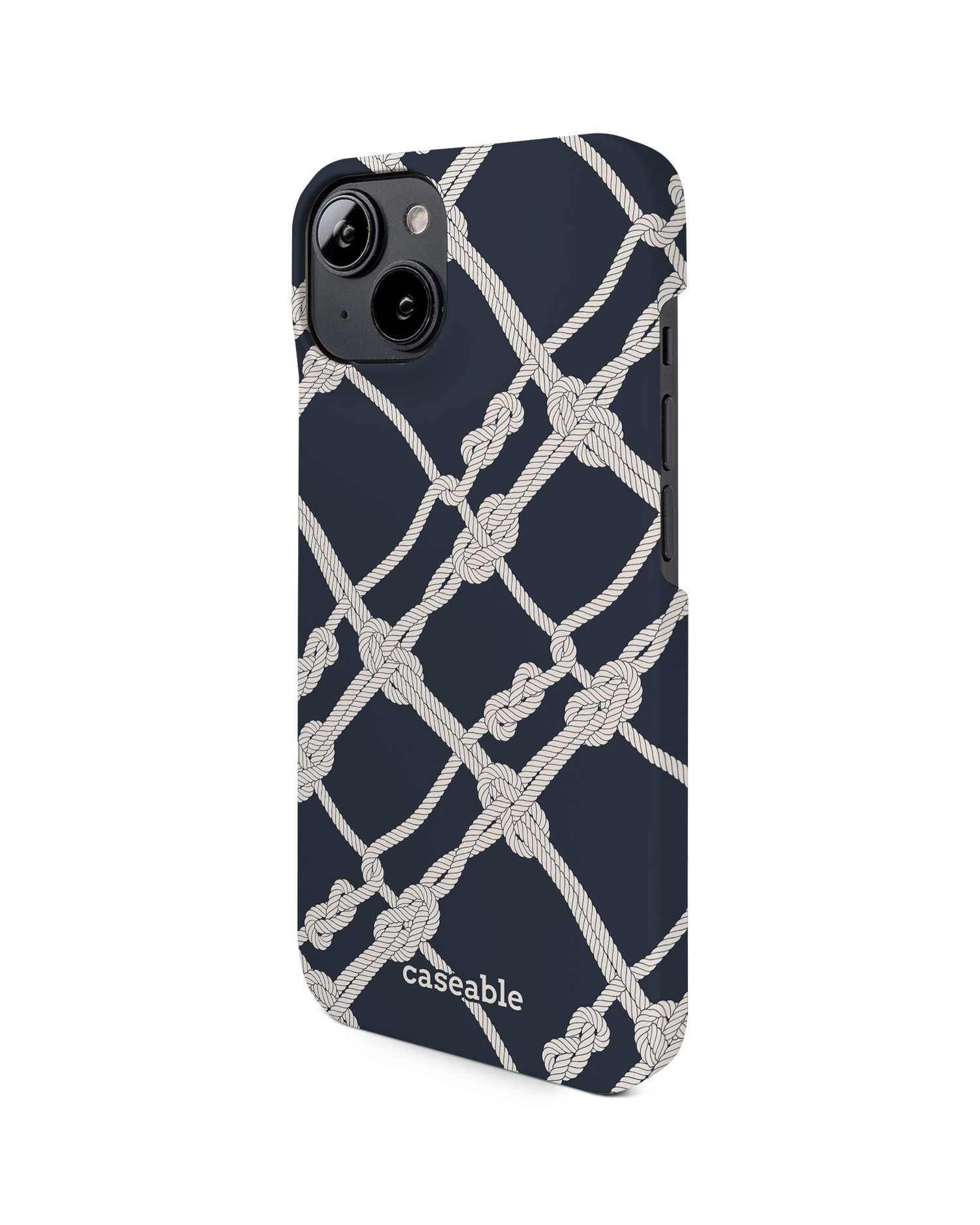 Nautical Knots Hard Shell Phone Case for Apple iPhone 14: View from the right side