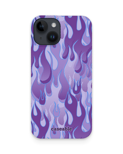 Purple Flames Hard Shell Phone Case for Apple iPhone 15