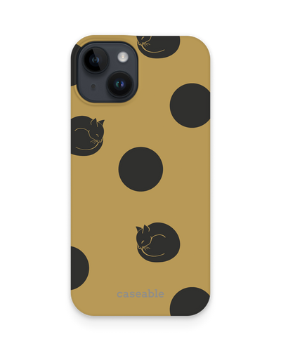 Polka Cats Hard Shell Phone Case for Apple iPhone 14