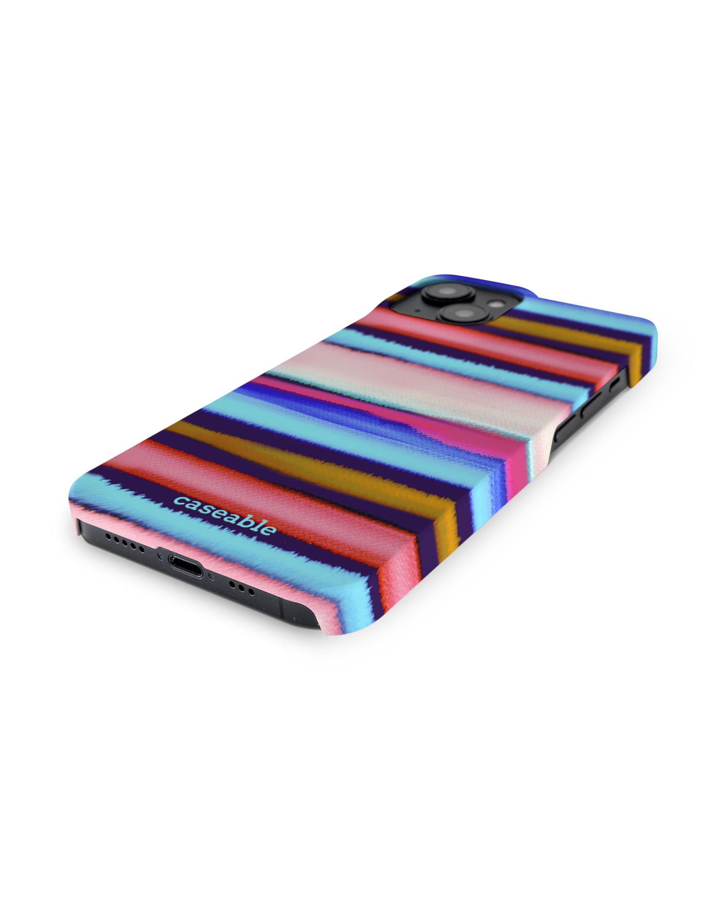 Watercolor Stripes Hard Shell Phone Case for Apple iPhone 14: Lying