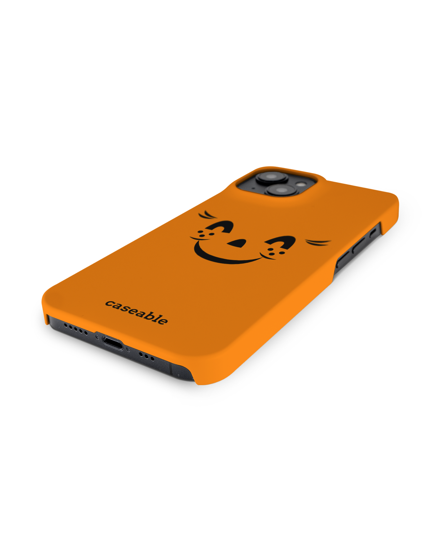 Pumpkin Smiles Hard Shell Phone Case for Apple iPhone 14: Lying