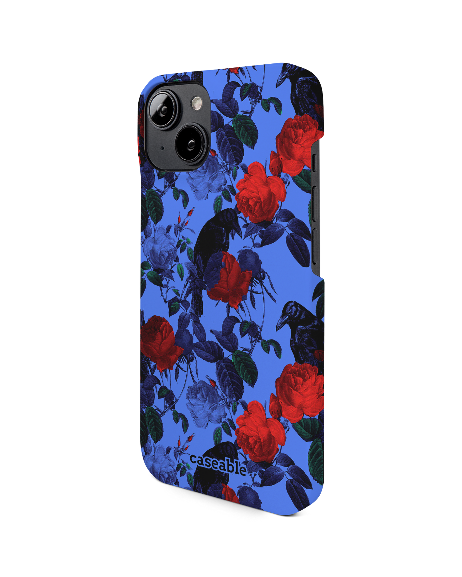 Roses And Ravens Hard Shell Phone Case for Apple iPhone 14: View from the right side