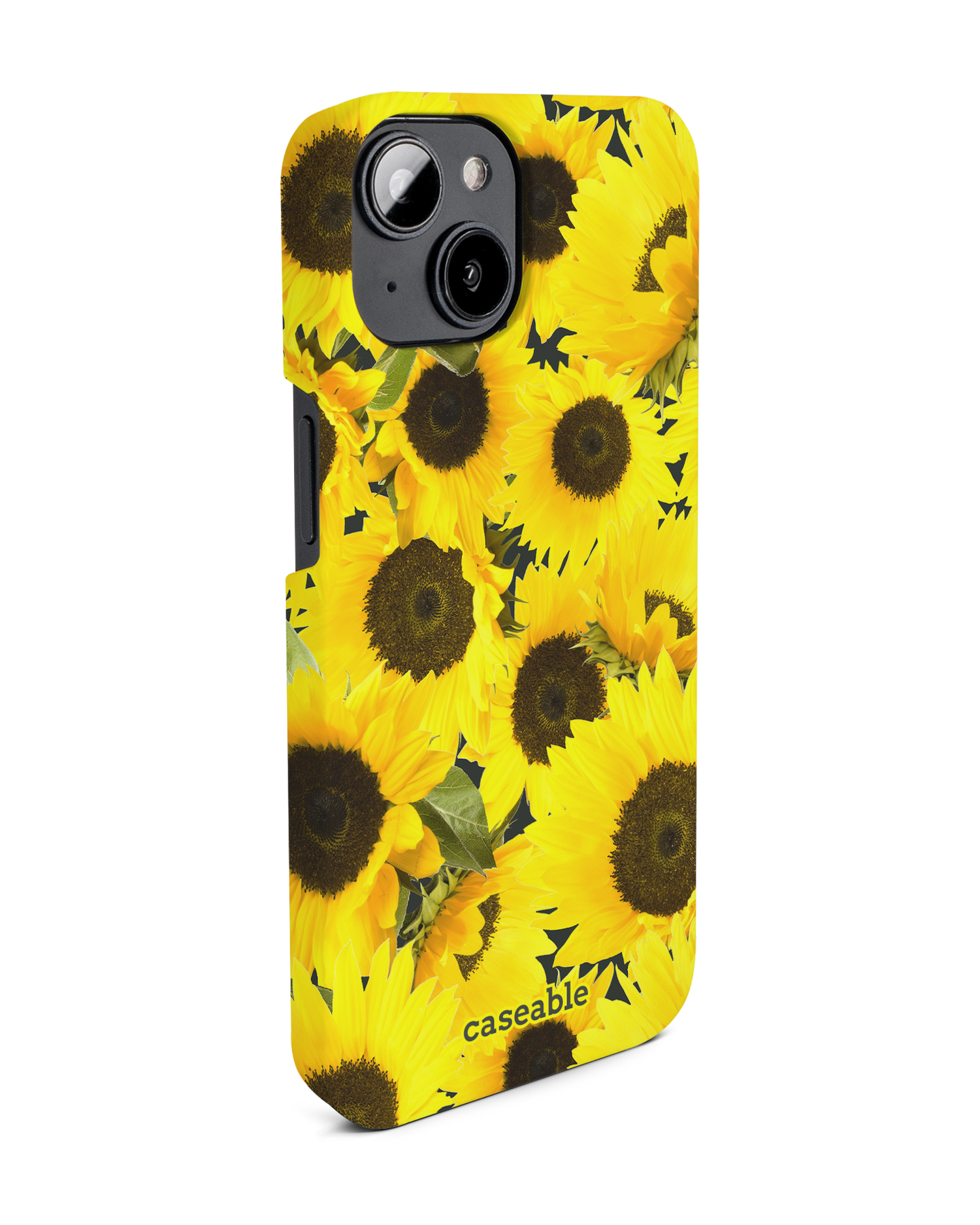 Sunflowers Hard Shell Phone Case for Apple iPhone 14: View from the left side