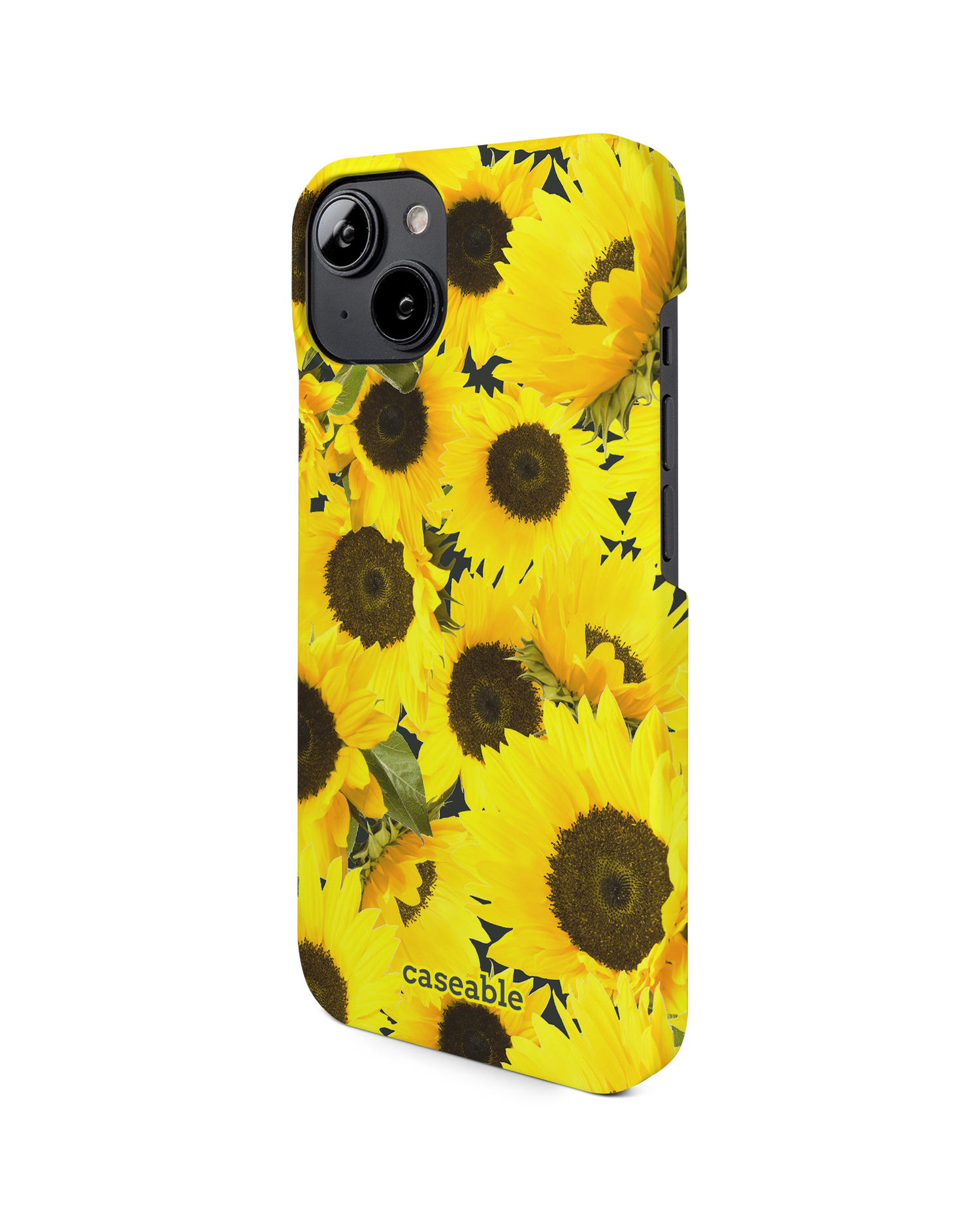 Sunflowers Hard Shell Phone Case for Apple iPhone 14: View from the right side