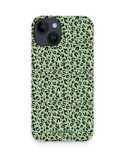Mint Leopard Hard Shell Phone Case for Apple iPhone 15