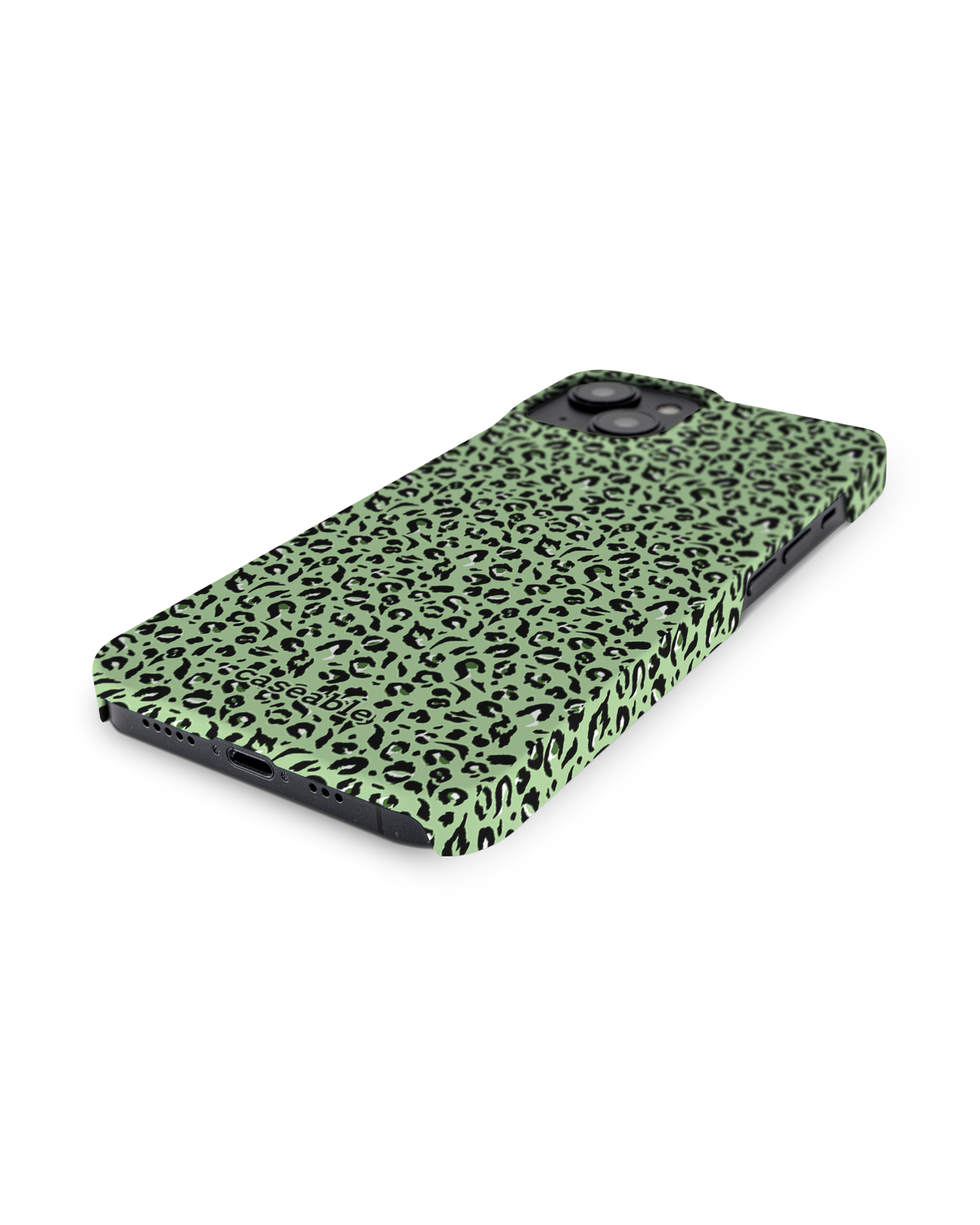 Mint Leopard Hard Shell Phone Case for Apple iPhone 14: Lying