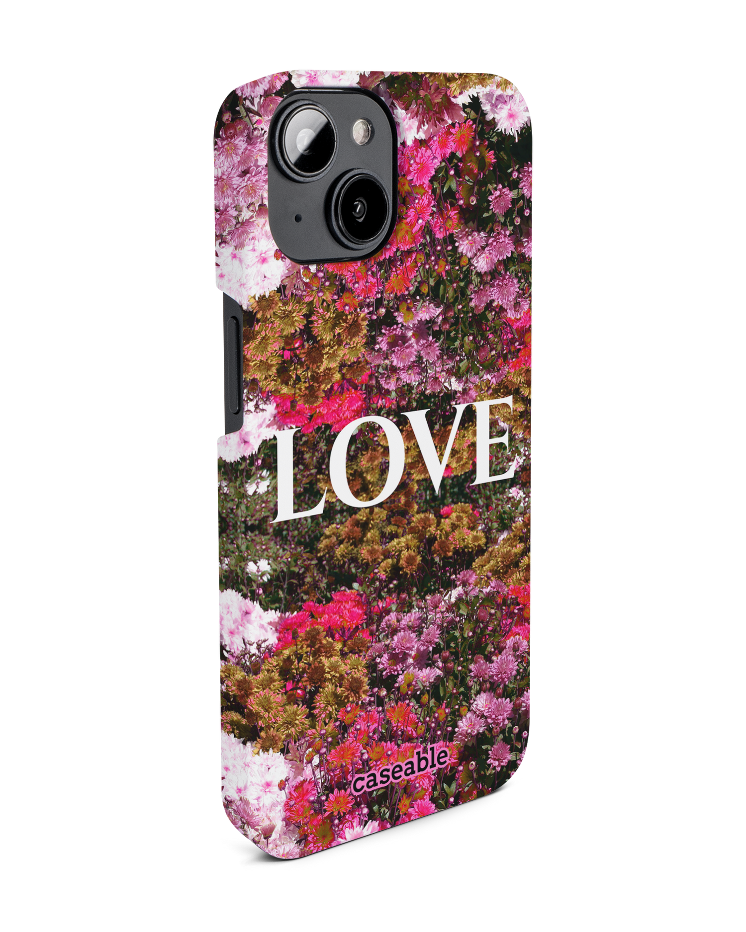 Luxe Love Hard Shell Phone Case for Apple iPhone 14: View from the left side