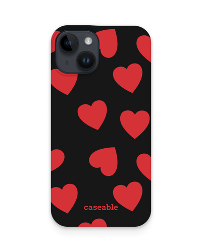 Repeating Hearts Hard Shell Phone Case for Apple iPhone 14