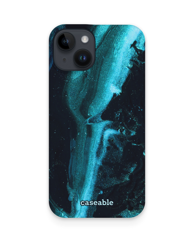 Deep Turquoise Sparkle Hard Shell Phone Case for Apple iPhone 15