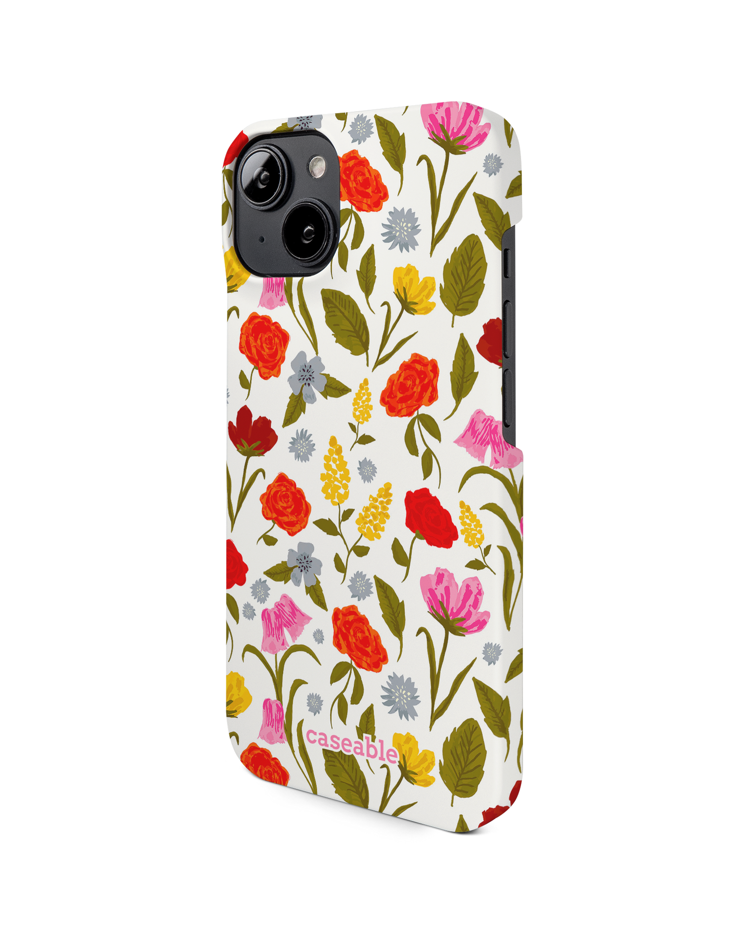 Botanical Beauties Hard Shell Phone Case for Apple iPhone 14: View from the right side