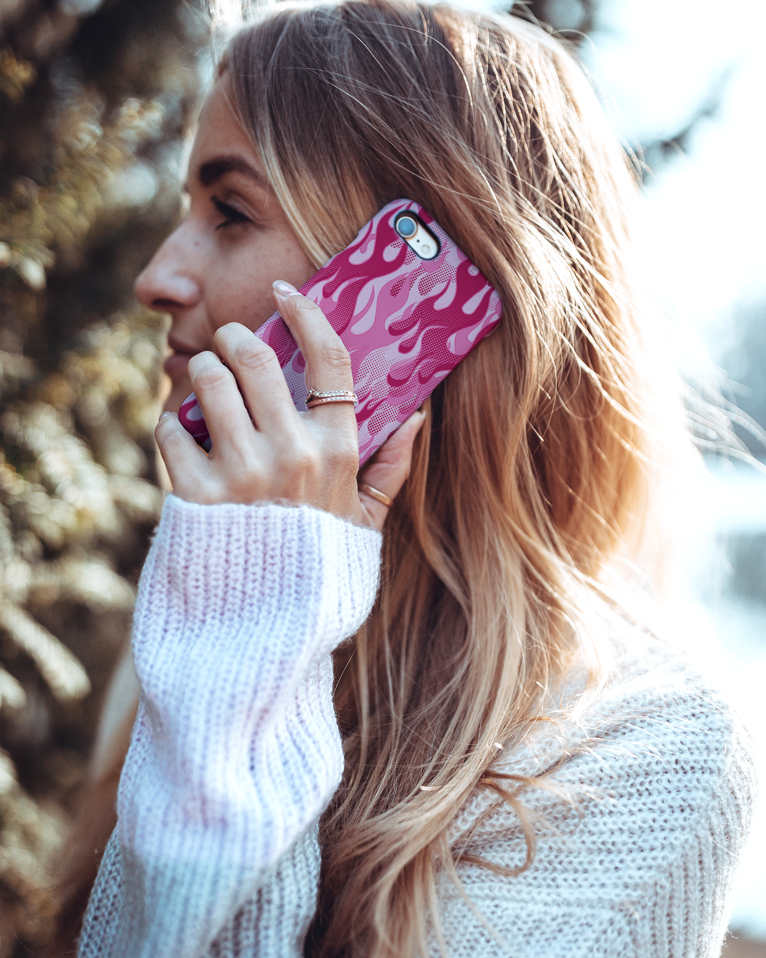 Pink Flames Hard Shell Phone Case Apple iPhone 6 Plus, Apple iPhone 6s Plus: Mood Shot