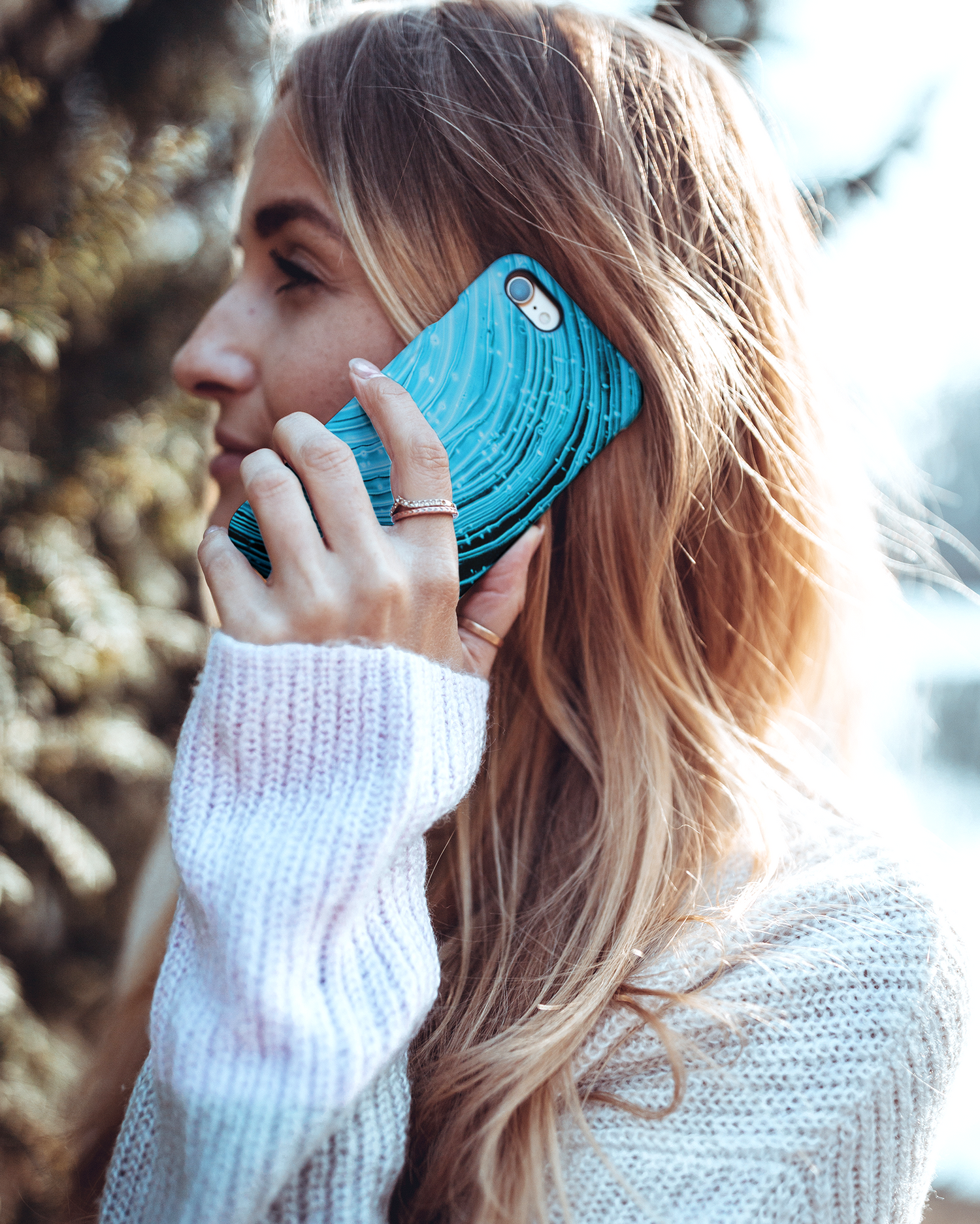 Turquoise Ripples Hard Shell Phone Case Apple iPhone 6 Plus, Apple iPhone 6s Plus: Mood Shot