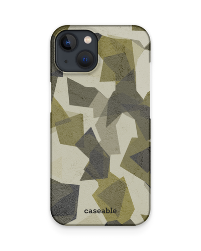 Geometric Camo Green Hard Shell Phone Case Apple iPhone 13