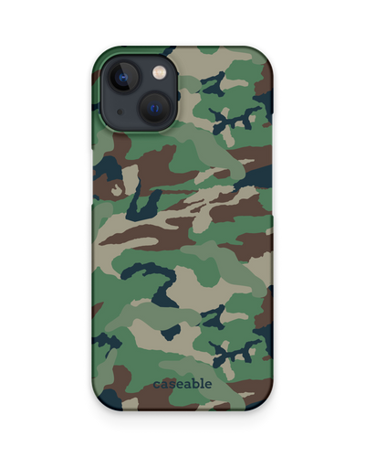 Green and Brown Camo Hard Shell Phone Case Apple iPhone 13