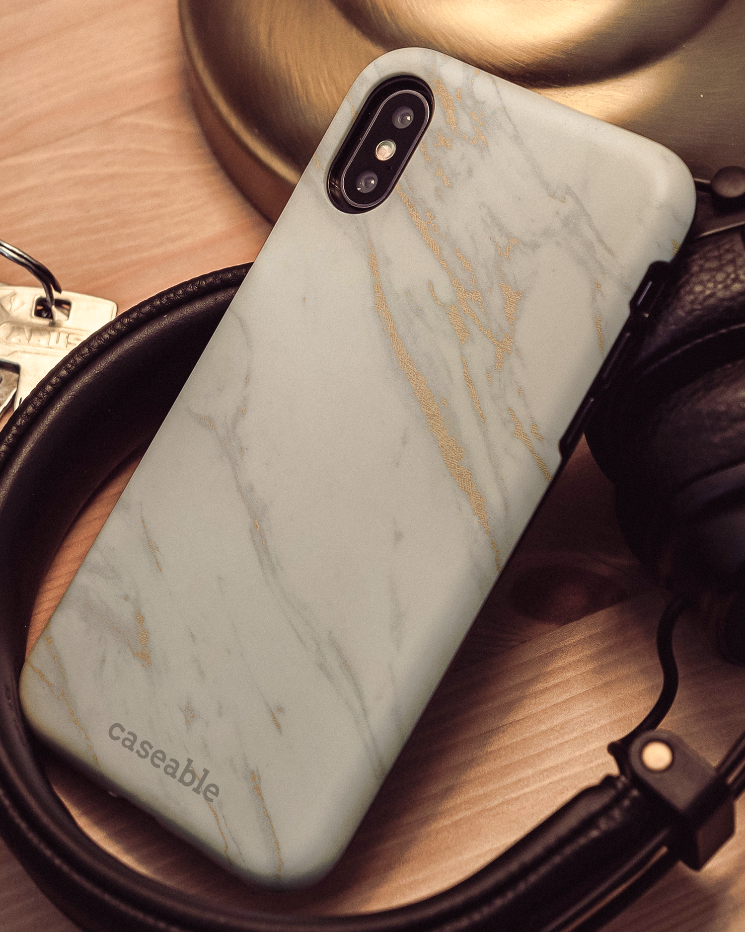 Gold Marble Elegance Hard Shell Phone Case Apple iPhone X, Apple iPhone XS: Mood Shot