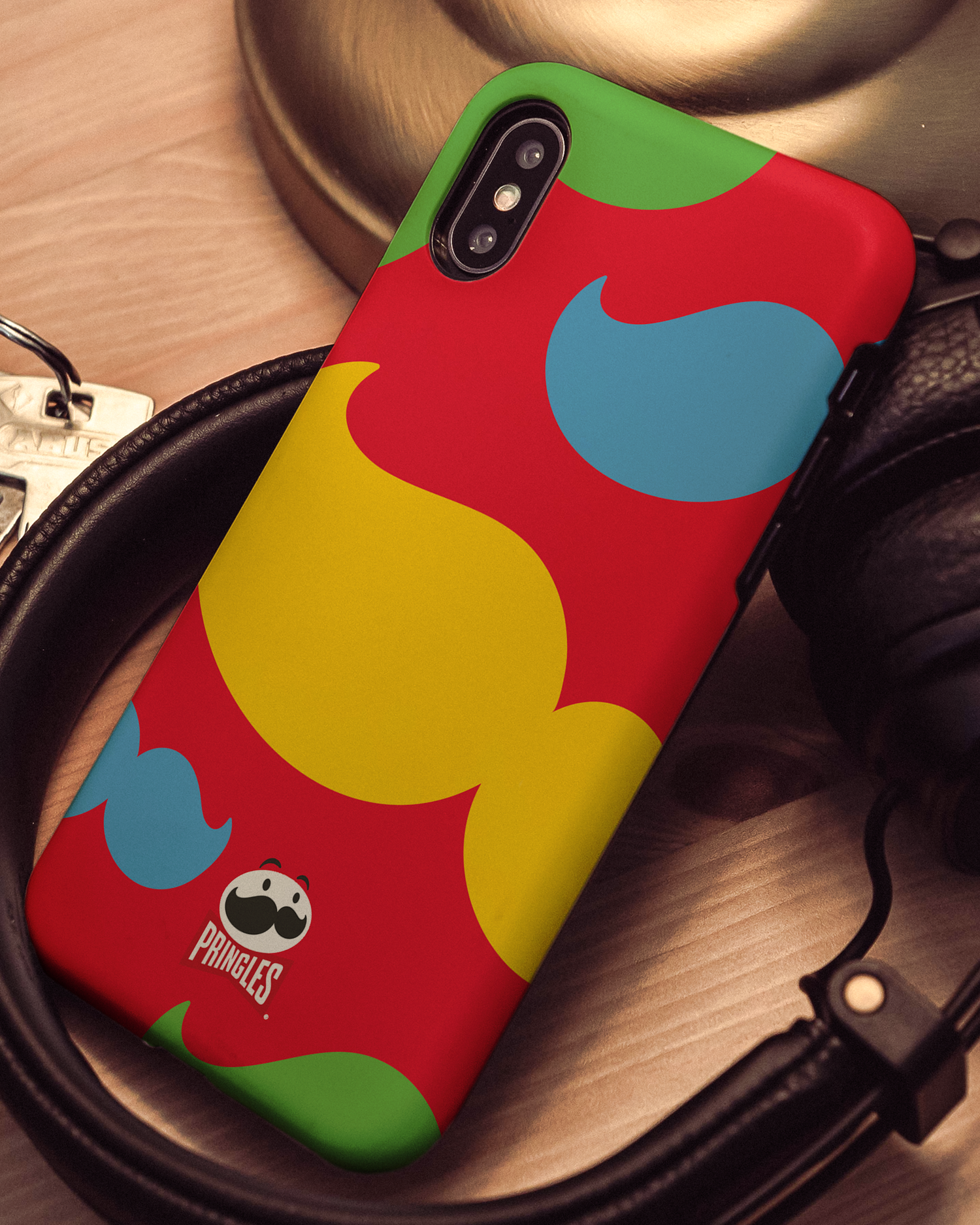 Pringles Moustache Hard Shell Phone Case Apple iPhone X, Apple iPhone XS: Mood Shot