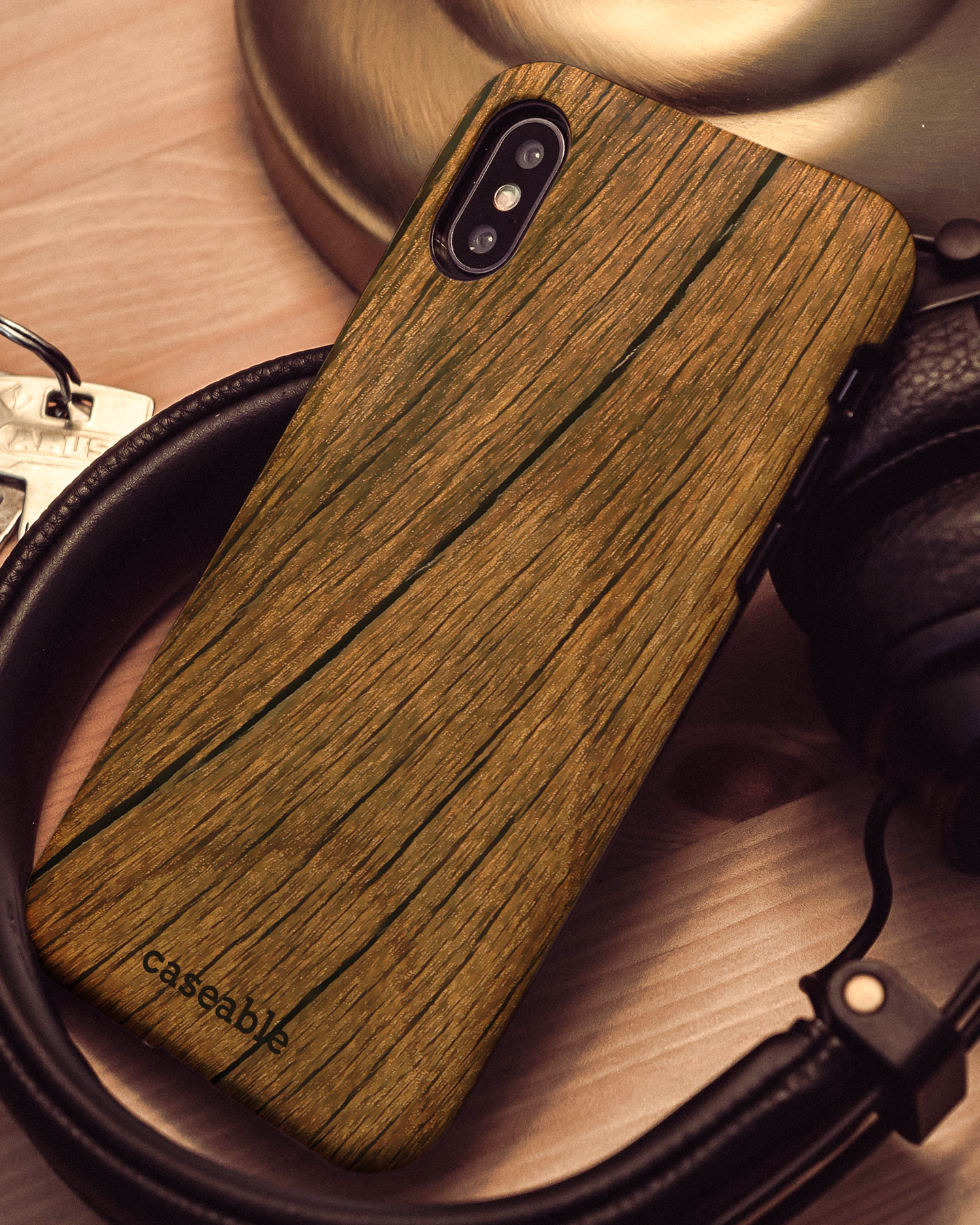 Wood Hard Shell Phone Case Apple iPhone X, Apple iPhone XS: Mood Shot